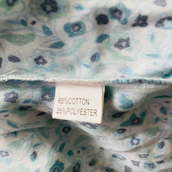 Retro Bohemian Green and White Floral Flowy Beach Vacation Maxi Dress Size XL - Picture 9 of 10